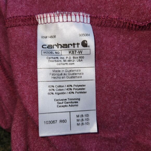Carhartt Loose Fit Pink Shirt Women M (8-10) Cotton Polyester T-Shirt Work - Picture 6 of 10